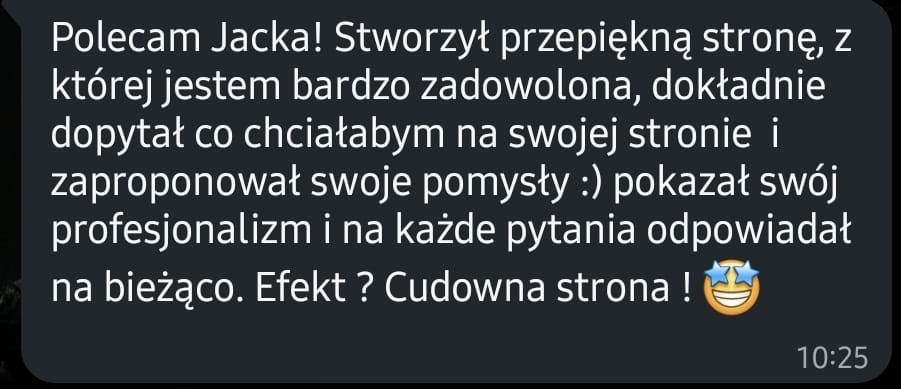 opinia jednego z najlepszych gości do tworzenia stron internetowych Jacka